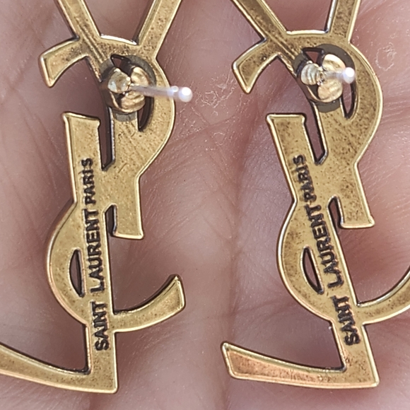 Gold Monogram Earrings #3 - Picture 2 of 3